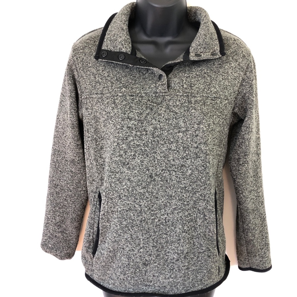 🌳 Eddie Bauer quarter snap Gray sweatshirt